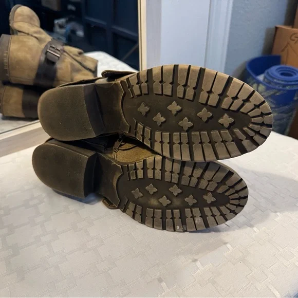 Brown Ankle Boots with Buckle Detail - Picture 5 of 5